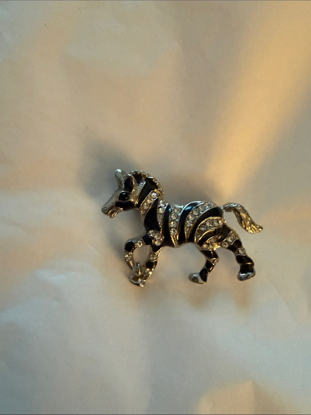 Parisian Works Black and Silver Zebra Pin